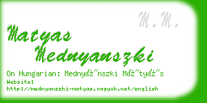 matyas mednyanszki business card